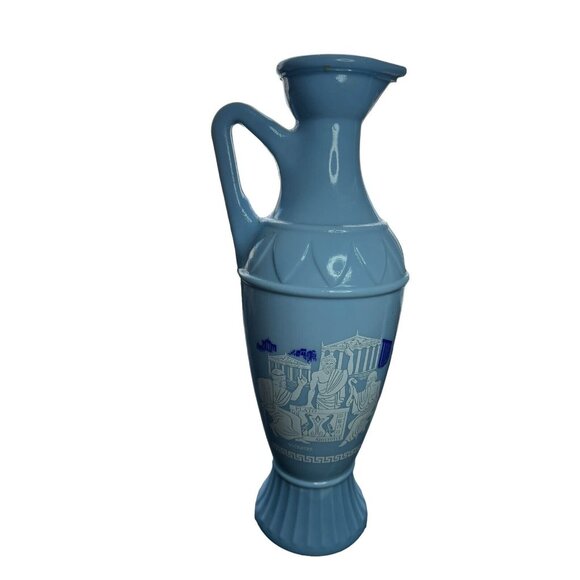 Urn~Jim Beam Blue Milk Glass Grecian Urn Socrates Aristotle Decanter 1961 - Picture 4 of 6